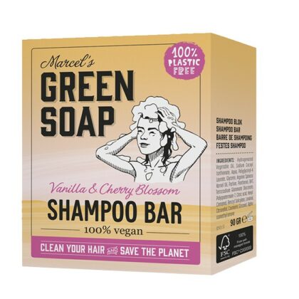 marcel´s green soap shampoo bar vanille kersenbloesem